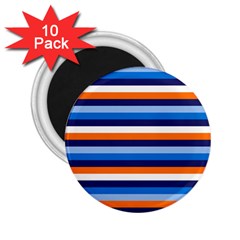 Ocean Blue Stripes 2 25  Magnets (10 Pack)  by tmsartbazaar