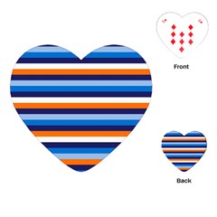 Ocean Blue Stripes Playing Cards Single Design (heart) by tmsartbazaar