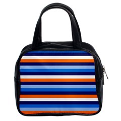 Ocean Blue Stripes Classic Handbag (two Sides) by tmsartbazaar