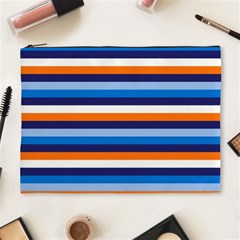 Ocean Blue Stripes Cosmetic Bag (xl) by tmsartbazaar