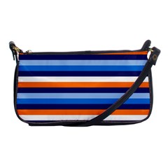 Ocean Blue Stripes Shoulder Clutch Bag by tmsartbazaar