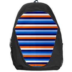 Ocean Blue Stripes Backpack Bag by tmsartbazaar