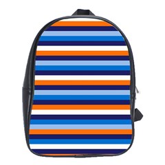 Ocean Blue Stripes School Bag (xl) by tmsartbazaar