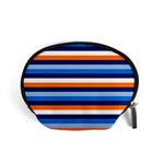 Ocean Blue Stripes Accessory Pouch (Small) Front