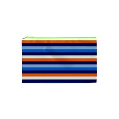 Ocean Blue Stripes Cosmetic Bag (xs)