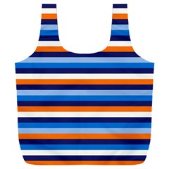 Ocean Blue Stripes Full Print Recycle Bag (xxxl) by tmsartbazaar