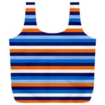 Ocean Blue Stripes Full Print Recycle Bag (XXXL) Back