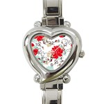 Floral pattern  Heart Italian Charm Watch Front