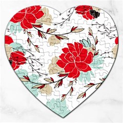 Floral Pattern  Jigsaw Puzzle (heart) by Sobalvarro