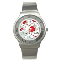 Floral Pattern  Stainless Steel Watch by Sobalvarro