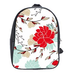 Floral Pattern  School Bag (xl) by Sobalvarro