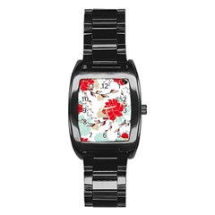 Floral Pattern  Stainless Steel Barrel Watch by Sobalvarro