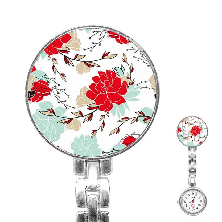 Floral pattern  Stainless Steel Nurses Watch