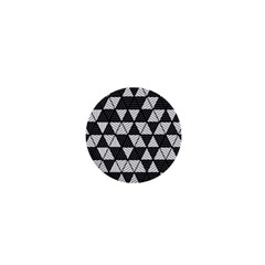 Black And White Triangles Pattern 1  Mini Magnets by SpinnyChairDesigns