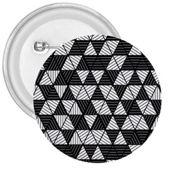 Black And White Triangles Pattern 3  Buttons by SpinnyChairDesigns