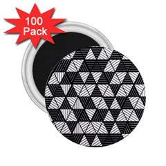 Black And White Triangles Pattern 2 25  Magnets (100 Pack)  by SpinnyChairDesigns