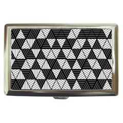 Black And White Triangles Pattern Cigarette Money Case by SpinnyChairDesigns