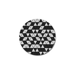 Black And White Triangles Pattern Golf Ball Marker by SpinnyChairDesigns