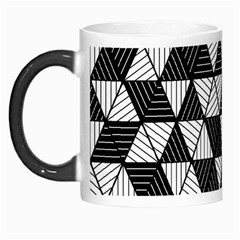 Black And White Triangles Pattern Morph Mugs by SpinnyChairDesigns