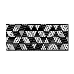 Black And White Triangles Pattern Hand Towel by SpinnyChairDesigns