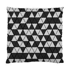 Black And White Triangles Pattern Standard Cushion Case (one Side) by SpinnyChairDesigns