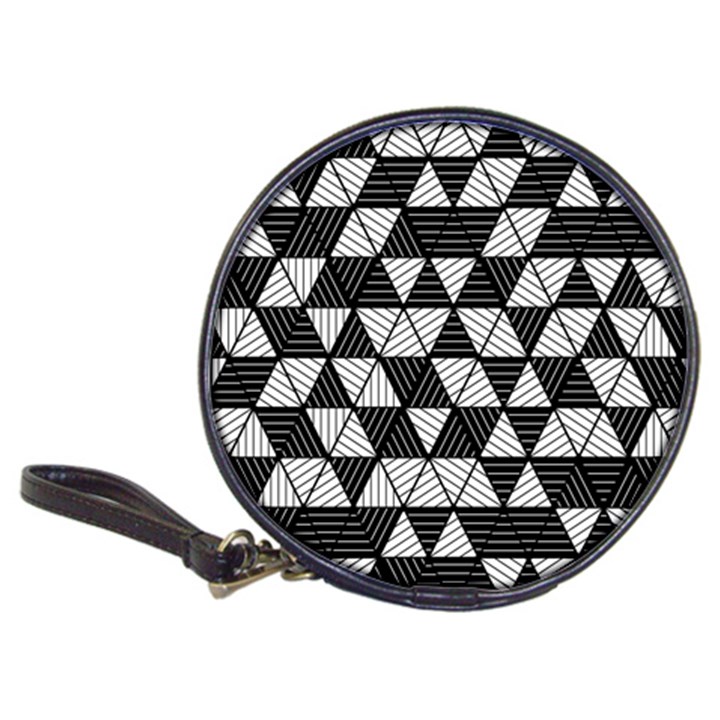 Black and White Triangles Pattern Classic 20-CD Wallets