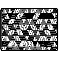 Black And White Triangles Pattern Fleece Blanket (large)  by SpinnyChairDesigns