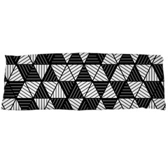 Black And White Triangles Pattern Body Pillow Case (dakimakura) by SpinnyChairDesigns