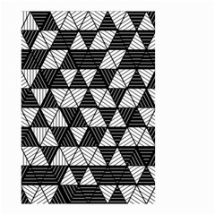 Black And White Triangles Pattern Small Garden Flag (two Sides) by SpinnyChairDesigns