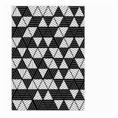 Black And White Triangles Pattern Large Garden Flag (two Sides) by SpinnyChairDesigns