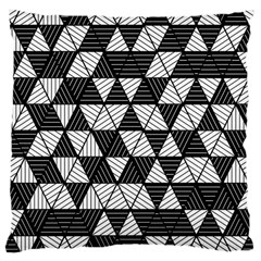 Black And White Triangles Pattern Large Cushion Case (two Sides) by SpinnyChairDesigns