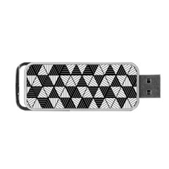 Black And White Triangles Pattern Portable Usb Flash (two Sides) by SpinnyChairDesigns