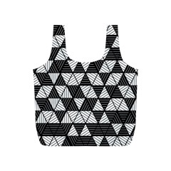 Black And White Triangles Pattern Full Print Recycle Bag (s) by SpinnyChairDesigns