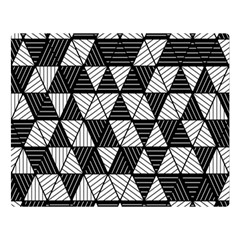 Black And White Triangles Pattern Double Sided Flano Blanket (large)  by SpinnyChairDesigns