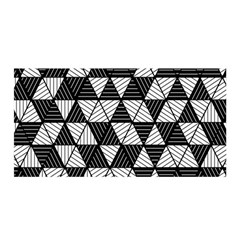 Black And White Triangles Pattern Satin Wrap by SpinnyChairDesigns