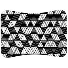 Black And White Triangles Pattern Velour Seat Head Rest Cushion by SpinnyChairDesigns