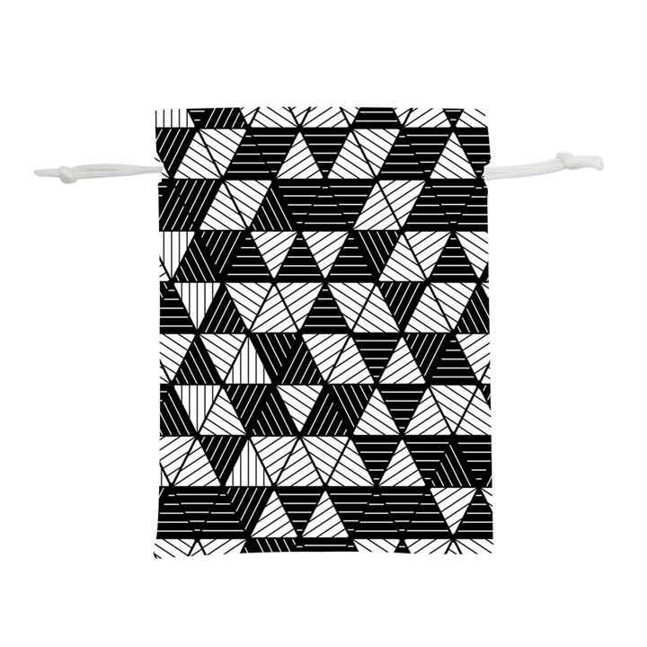 Black and White Triangles Pattern Lightweight Drawstring Pouch (S)