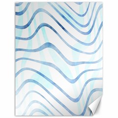 Faded Denim Blue Abstract Stripes On White Canvas 12  X 16  by SpinnyChairDesigns