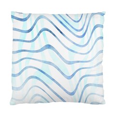 Faded Denim Blue Abstract Stripes On White Standard Cushion Case (two Sides) by SpinnyChairDesigns