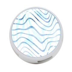 Faded Denim Blue Abstract Stripes On White 4-port Usb Hub (two Sides) by SpinnyChairDesigns