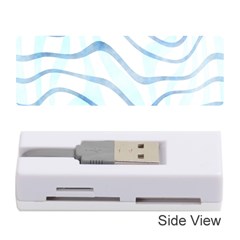 Faded Denim Blue Abstract Stripes On White Memory Card Reader (stick) by SpinnyChairDesigns