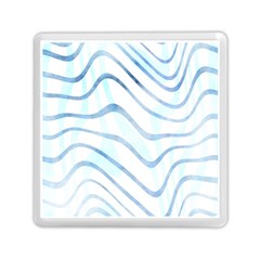 Faded Denim Blue Abstract Stripes On White Memory Card Reader (square) by SpinnyChairDesigns