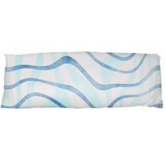 Faded Denim Blue Abstract Stripes On White Body Pillow Case (dakimakura) by SpinnyChairDesigns