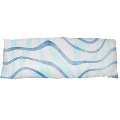 Faded Denim Blue Abstract Stripes On White Body Pillow Case Dakimakura (two Sides) by SpinnyChairDesigns