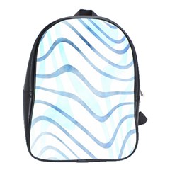 Faded Denim Blue Abstract Stripes On White School Bag (xl) by SpinnyChairDesigns