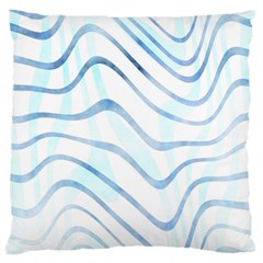 Faded Denim Blue Abstract Stripes On White Standard Flano Cushion Case (one Side) by SpinnyChairDesigns