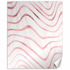 Pink Abstract Stripes On White Canvas 16  X 20  by SpinnyChairDesigns