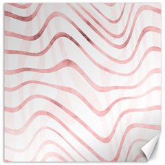 Pink Abstract Stripes On White Canvas 20  X 20  by SpinnyChairDesigns