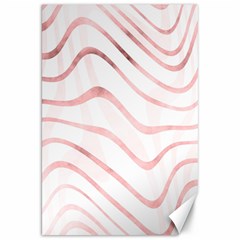 Pink Abstract Stripes On White Canvas 20  X 30  by SpinnyChairDesigns