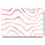 Pink Abstract Stripes on White Large Doormat  30 x20  Door Mat